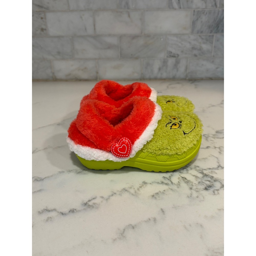 Crocs Kids Classic The Grinch Clogs Green Red Holiday Slippers Size C7